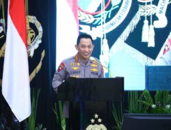 Kapolri Jenderal Listyo Sigit Prabowo Membuka Rakernis Gabungan Beberapa Satker Di Rupatama Polri Jakarta Selatan.