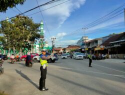 POLANTAS Patroli dan Melaksanakan Pengaturan Arus Lalin di Pasar Juadah Rahmadan Kota Singkawang