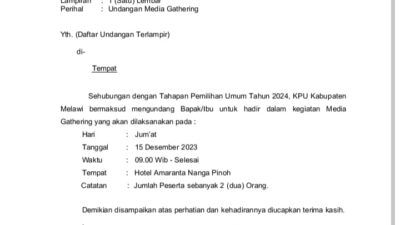 Beredar Undangan Media Gatering KPUD Melawi Terkesan Pilih Kasih