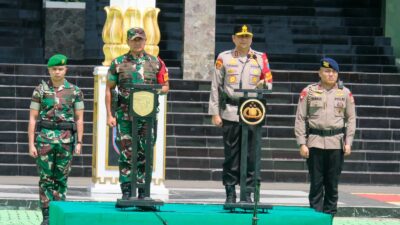 Kapolda Kalbar Bersama Pangdam XII Tanjung Pura Laksanakan Apel Persiapan Kunker Presiden RI ke Wilayah Hukum Kalbar