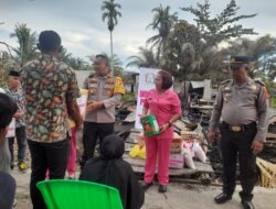 Bentuk Kepedulian Polri, Polres Tanjung Balai Berikan Bantuan Kepada Warga Tertimpa Musibah Kebakaran