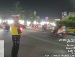 Pastikan Masyarakat Merasa Aman Sat Lantas Polres Tanjung Balai Gelar Blue Light Patrol dan Penjagaan