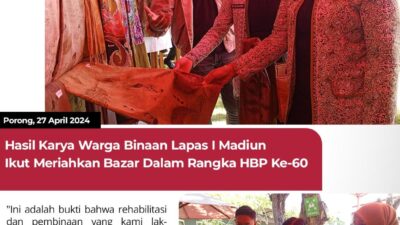 Hasil Karya Warga Binaan Lapas I Madiun Ikut Meriahkan Bazar Dalam Rangka HBP Ke-60