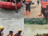 TIM SAR Yon B Sat Brimob Polda Sumut Operasi Pencarian Anak Hanyut di Sungai Bah Bolon