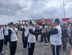 Brimobda Sumut Gelar Upacara Penyambutan dan Pelepasan Peserta Pengawal dan Pelari Obor Api PON XXI ACEH-SUMUT 2024