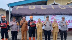 Yon B Brimobda Sumut  Patroli SAR Banjir serta Giat Sosial Ibu Ketua Bhayangkari Cabang Polda Sumut